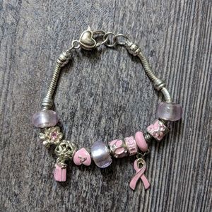 Breat Cancer Awareness Charm Bracelet